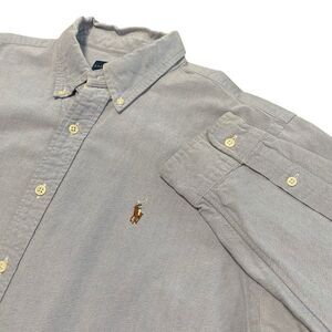 Used Men’s Polo Ralph Lauren Light Blue Long Sleeve Dress Shirt Button Up Top XL